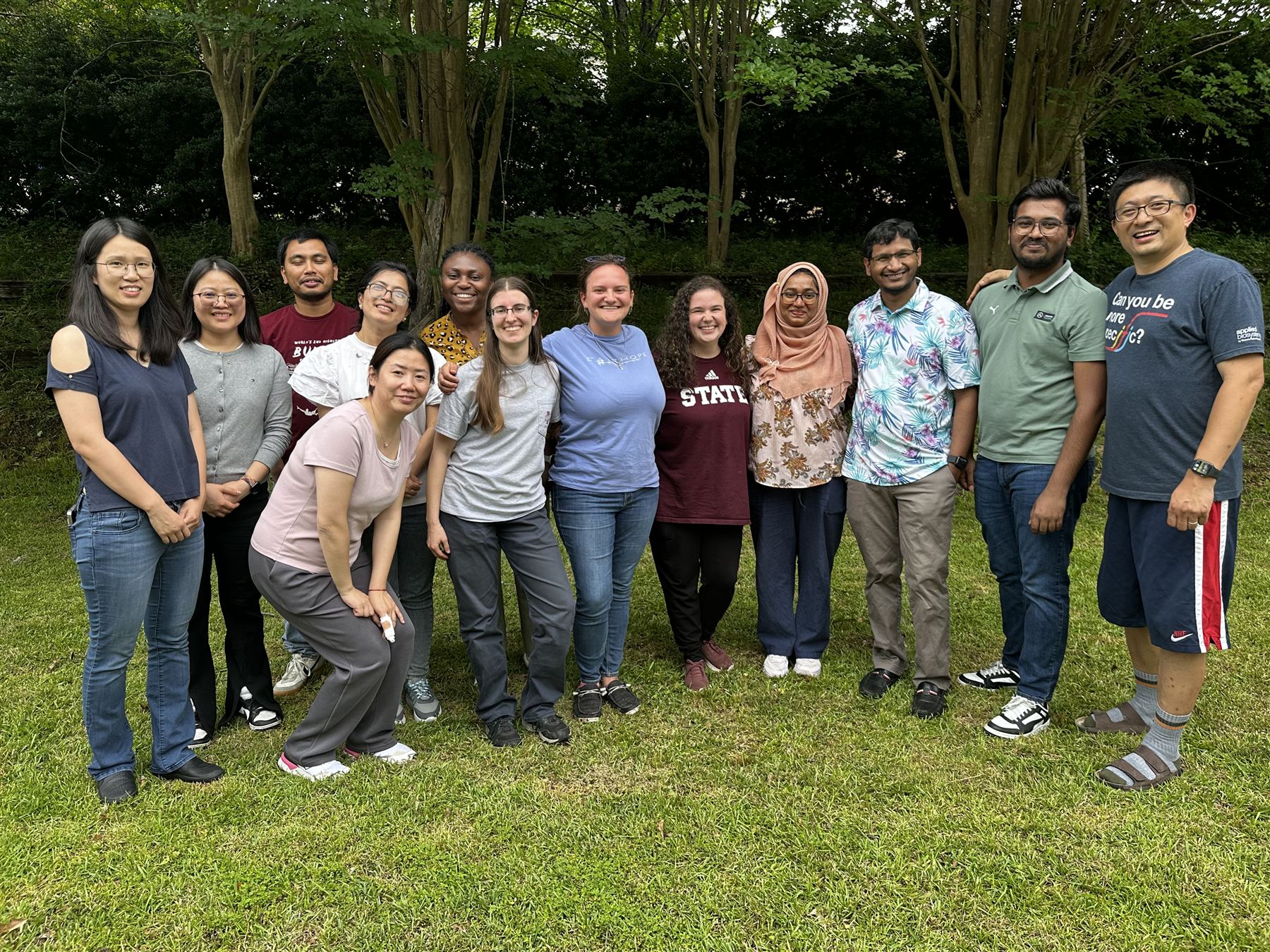 Zhang Lab members gathered at the 2025 lab barbecue
